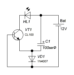 Индикатор уровня заряда аккумуляторной батареи на транзисторах