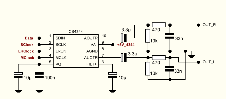 Cs4344 схема включения