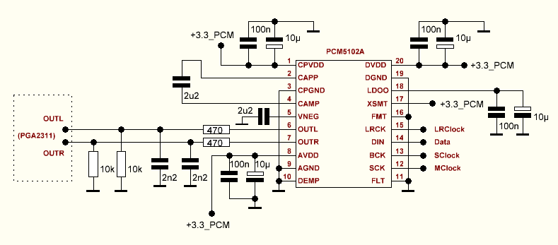 Pcm5121 схема включения