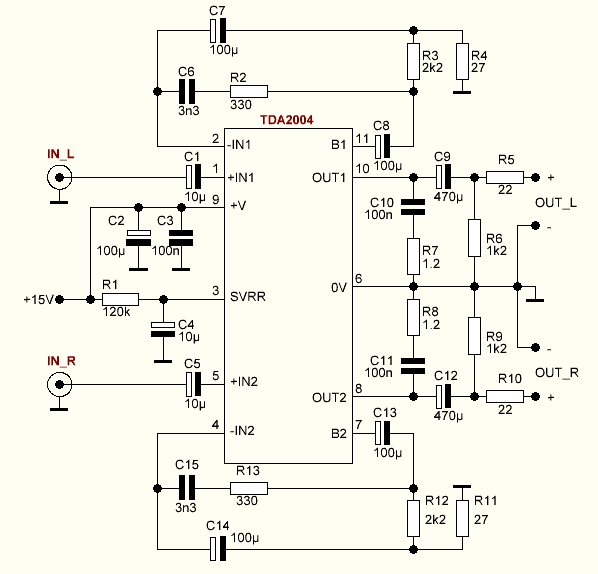 Tda2004r схема усилителя